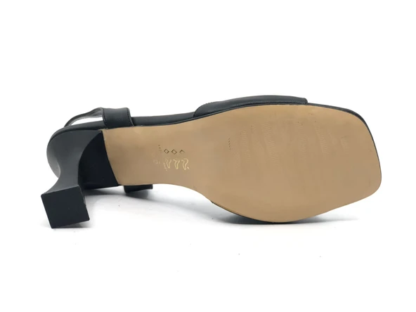 Feles V Çift Şerit Taşlı Kadın Topuklu Ayakkabı - Resim 6