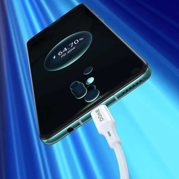 60W USB-C'den USB-C'ye Hızlı Şarj Kablosu - 4