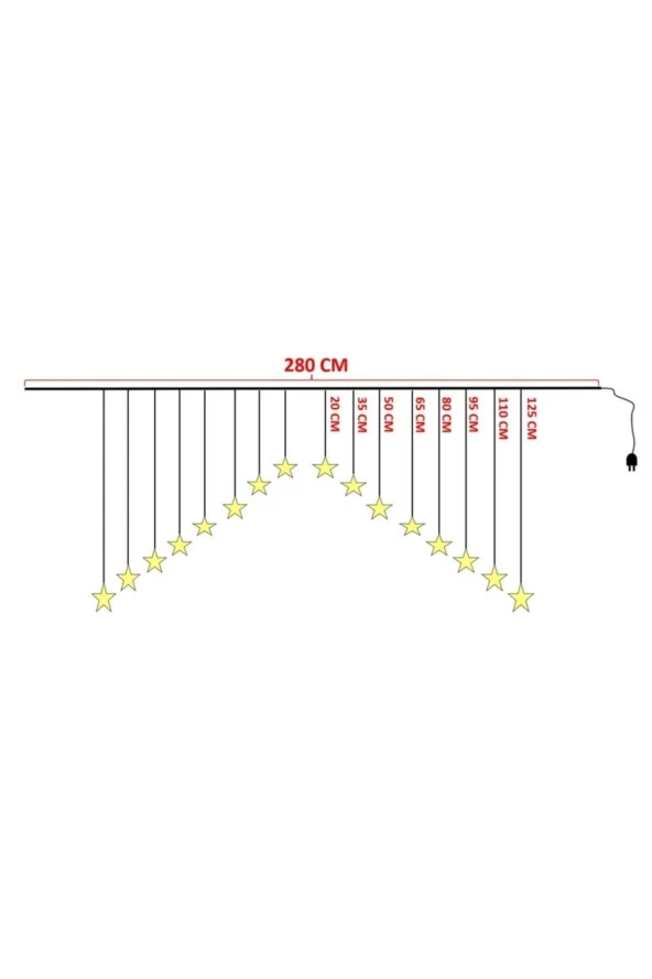 Hidz Perde Led Yıldız Dekorlu - 4