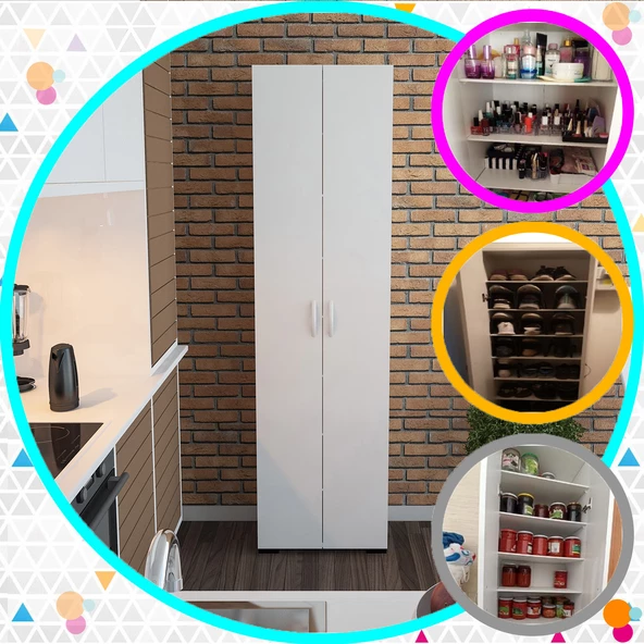 Modilayn FURKAN 8 Raflı Çok Amaçlı Dolap - 9