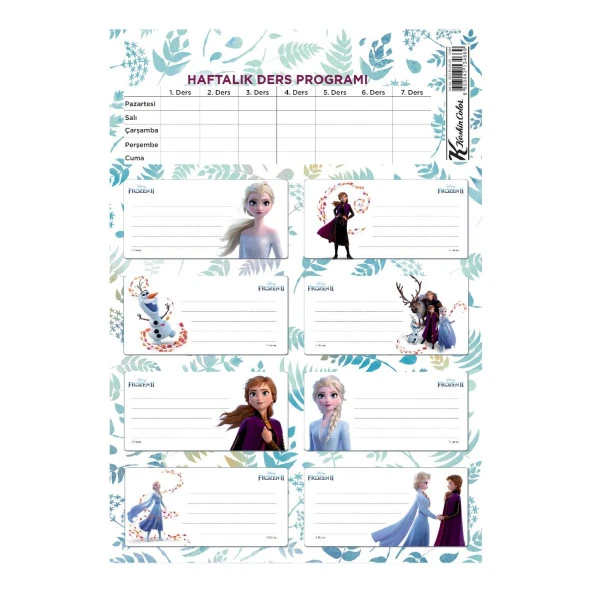 Keskin Color Ders Programlı 3 lü Okul Etiketi Frozen (220130-92-03) - Resim 3