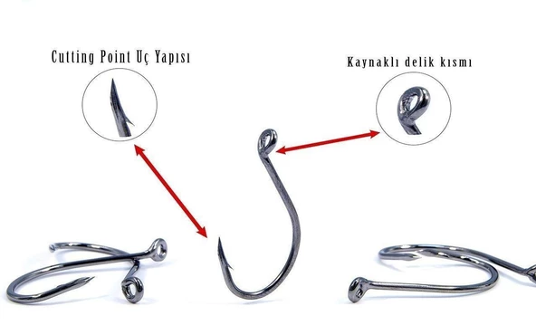 Fujin Cut SSW Delikli Kaynaklı Çapraz Octopus Kancası - 3