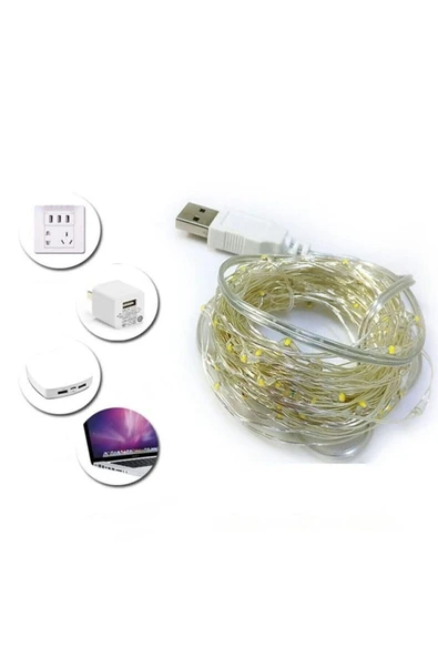 HİDZ Peri led Işık 10 Metre Usb Girişli Kırmızı - 2
