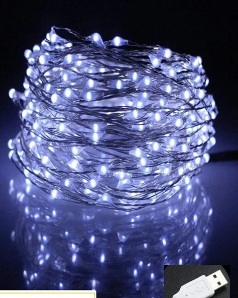 HİDZ Tel Led Işık 3 Metre Usb Girişli Beyaz