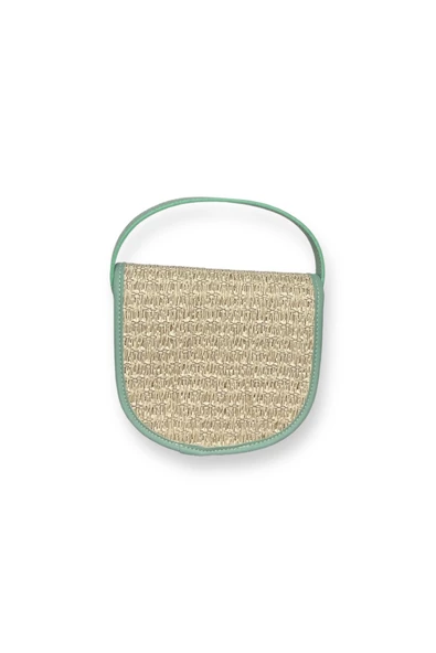 Me-vo Kadın Açık Yeşil Renkli Hasır Desenli El ve Omuz Çantası - Resim 3