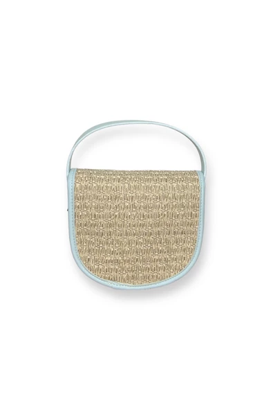 Me-vo Kadın Bebe Mavisi Renkli Hasır Desenli El ve Omuz Çantası - Resim 3