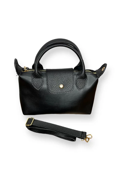 Me-vo Kadın Siyah Renkli Mini PU Deri El Çantası - Resim 2