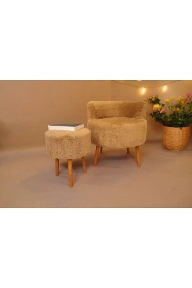 BEYLERBEYİ Çay Seti Tekli Koltuk Berjer Ve Puf Takımı (salon, Balkon, Ofis) 2 li Takım - 5