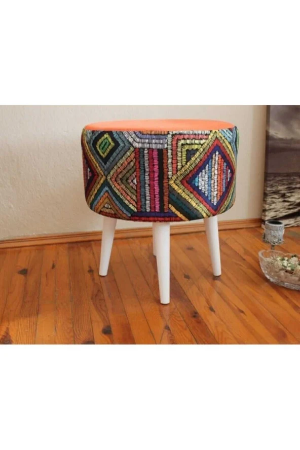 BEYLERBEYİ Gürgen Ahşap Ayaklı Dekoratif Yuvarlak Puf&tabure Bench Koltuk Bahçe sandalyesi ,tabure - 2