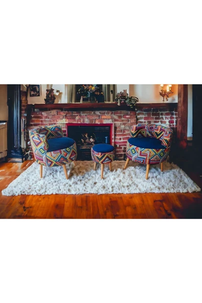 BEYLERBEYİ Köşe Takım,çay Seti Ikili Koltuk Berjer Ve Puf Takımı (SALON, BALKON, OFİS) 3 Lü Takım - 2