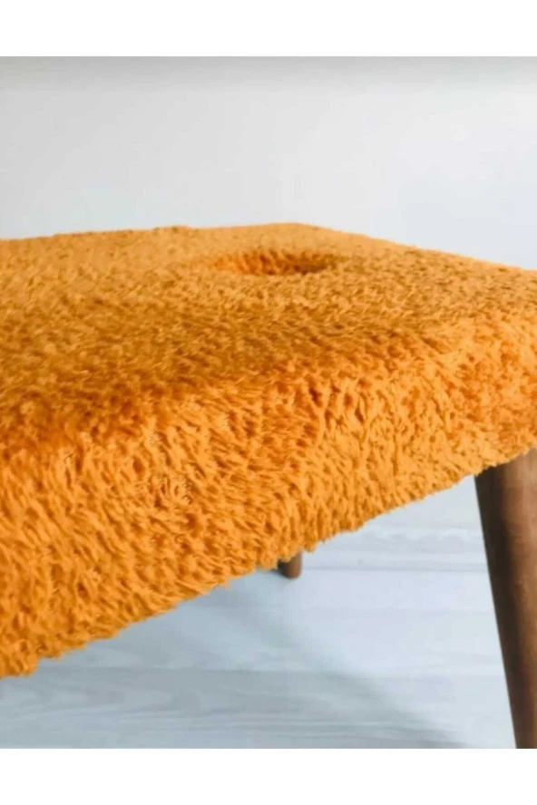 BEYLERBEYİ Ahşap Ayaklı Handmade Geniş Oturum Krem welsoft Kumaş Pofidik Puf bench ,ayak ucu uzatmalık,berjer