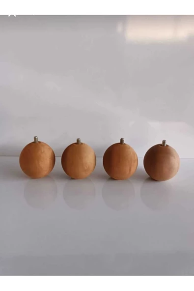 BEYLERBEYİ Puf Ayağı Mobilya Ayağı Ahşap Topaç Ayak Masa Sehpa Ayağı Ahşap Yuvarlak Ayak Yükseklik  7.5 cm - 3