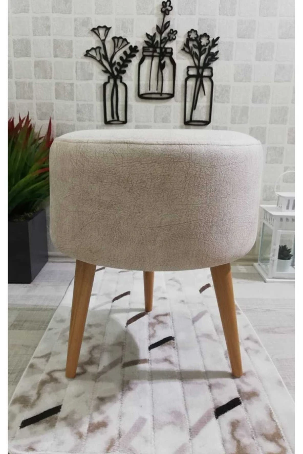PufyHome Yüksek Ayaklı Dekoratif Puf