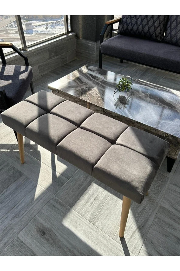 redfabric Gürgen Ahşap Ayaklı Puf Bench