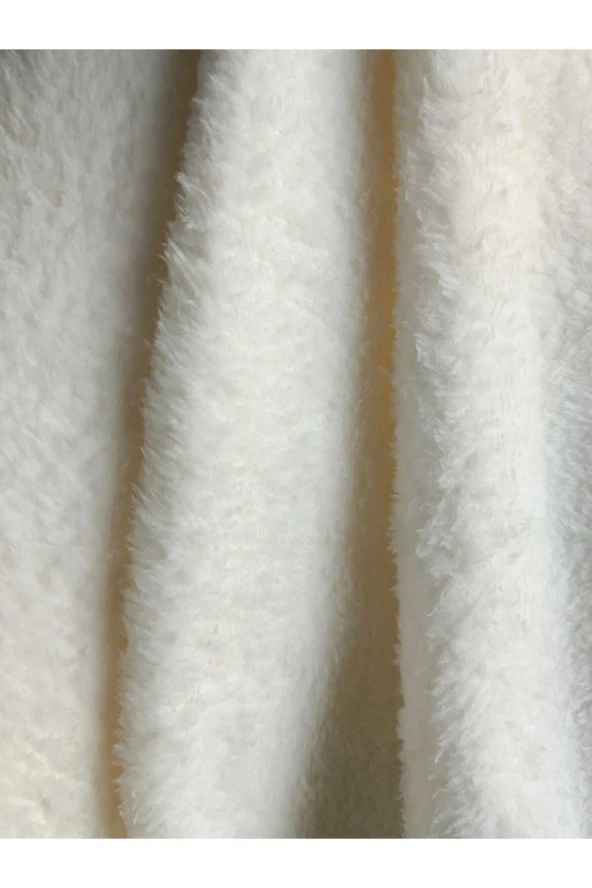 BEYLERBEYİ COLLECTİON 1.5 Metre Çift Yüzlü Kırık Beyaz Welsoft Peluş Kumaş 180 Cm En - 2