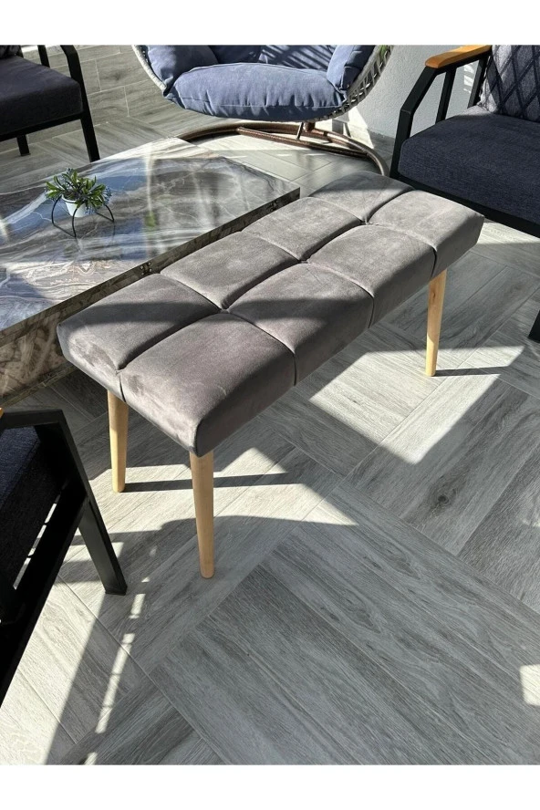 redfabric Gürgen Ahşap Ayaklı Puf Bench - 3