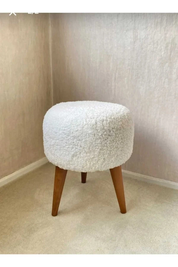 BEYLERBEYİ Şark Köşesi Coco Pufu , Peluş Kumaş ,Oturma Odası, Makyaj Masası Pufu - 2