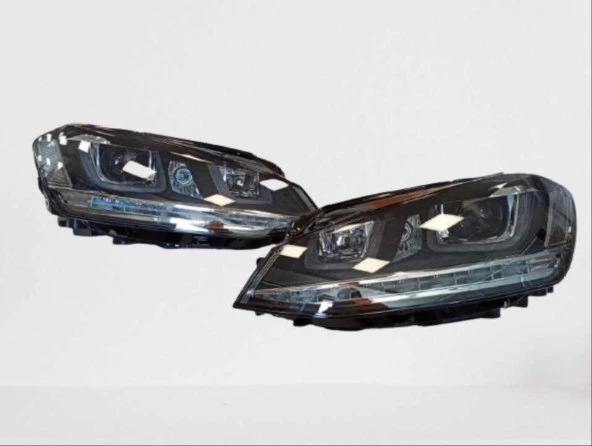 GOLF 7 IÇIN UYUMLU U LED FAR SILVER HAREKETLI - Resim 4