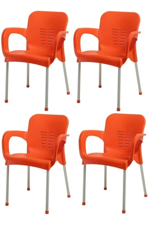 Özel Yapım 4 Adet Metal Ayaklı Plastik Sandalye
