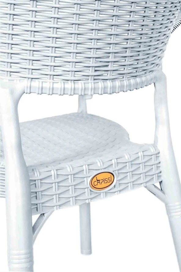 hesapli Rattan Bambu Koltuk - Plastik Bahçe Sandalyesi 4 Adet - Resim 3