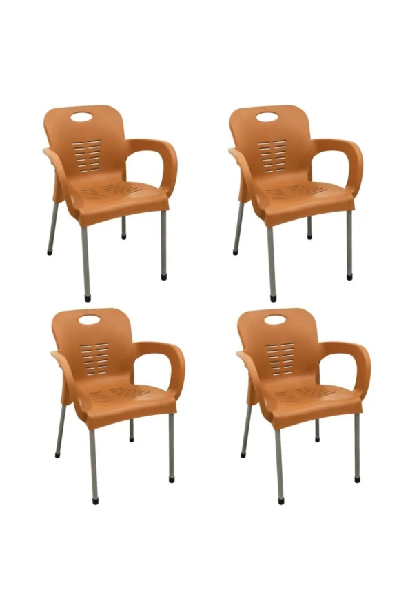 RomanoSet Plastik Demir Ayaklı Plastik Sandalye 4'lü Set - Resim 2