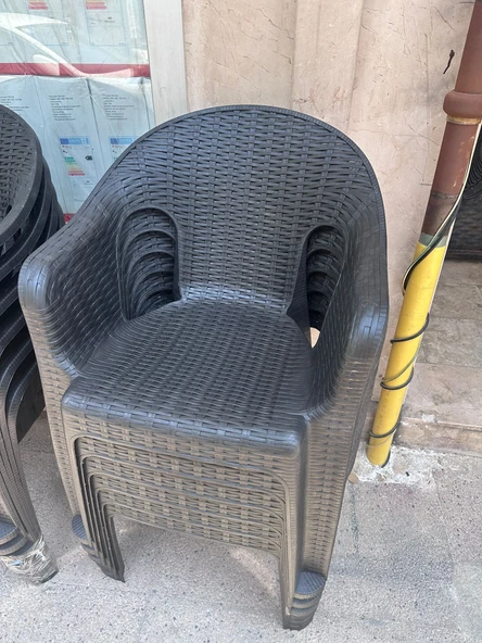 RomanoSet Plastik Romanoset Rattan Efektli 70x120 Cm Katlanır Balkon Ve Bahçe Masa Takımı 4 Sandalyeli - 2