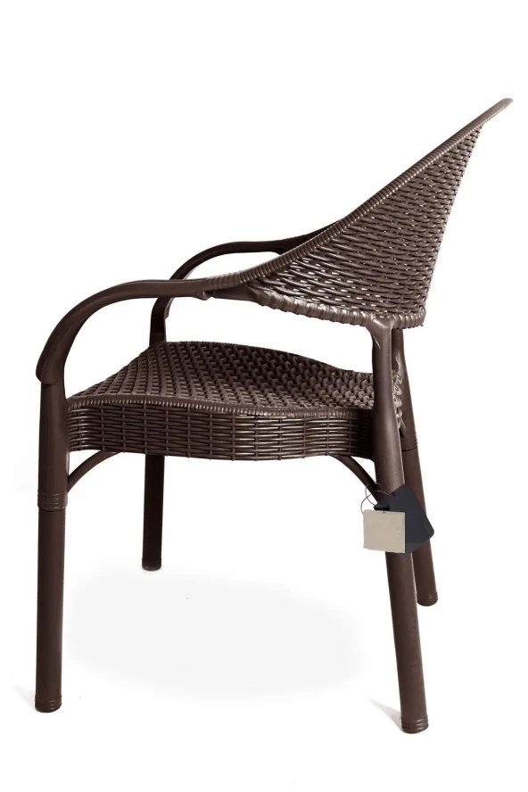 nar sokağı 4 Adet Bambu Rattan Kollu Sandalye Koltuk 4'lü Set - 4