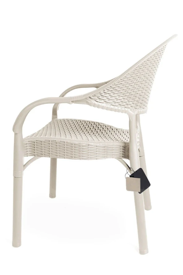 nar sokağı 4 Adet Bambu Rattan Kollu Sandalye Koltuk 4'lü Set - 4