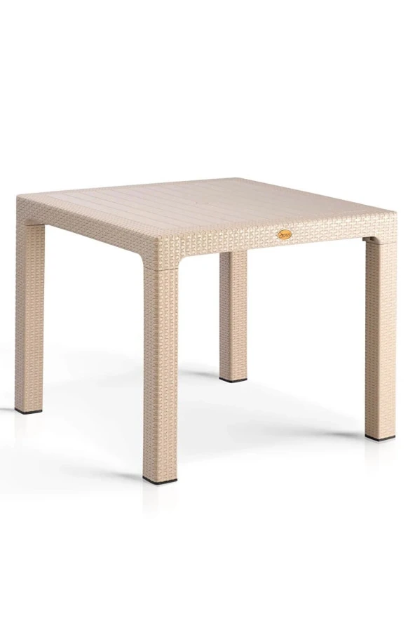 nar sokağı Bambu 90x90 Cm Camsız Rattan Bahçe Balkon Masa Takımı - 4