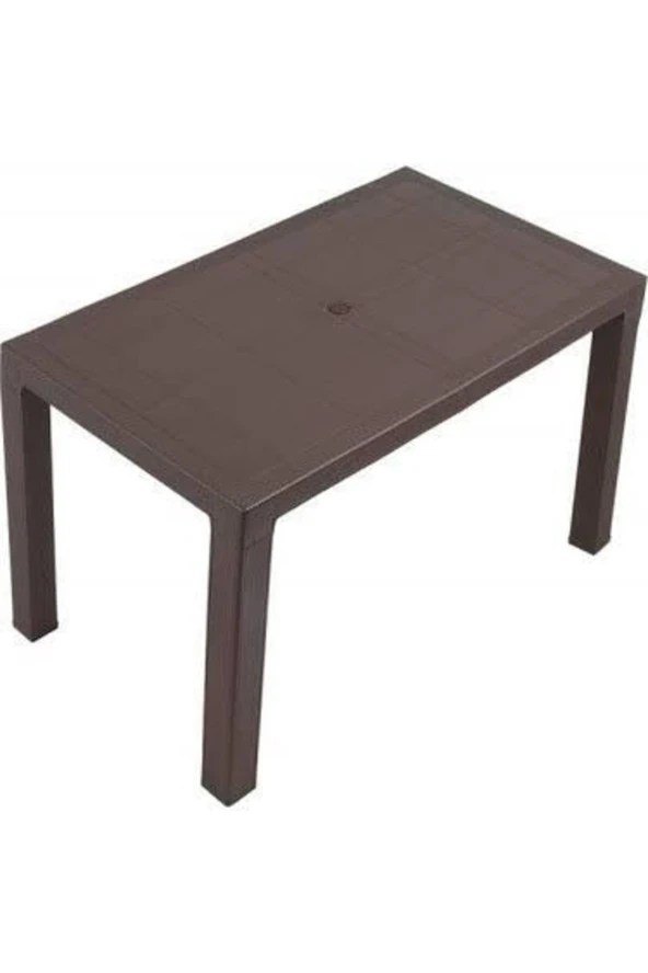 Elit 70x120cm Plastik Hasırlı Rattan Efektli Plastik Masa Acı Kahverengi - 2