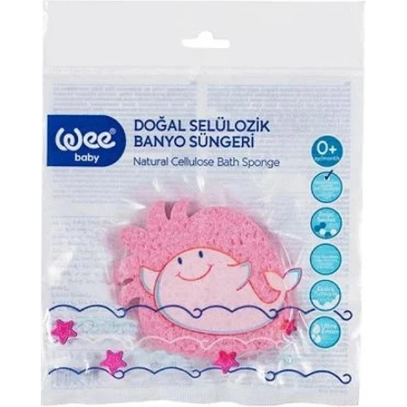 Wee Baby Doğal Selülozik Banyo Sungeri 915 - Balık Wee Baby Banyo Süngeri & Kese, Pembe - Banyo Süngeri & Kese - Banyo & Tuvalet -