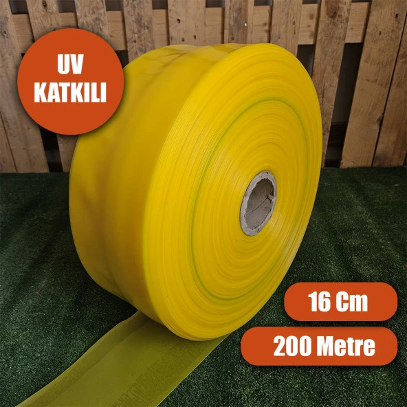 NAYLON SULAMA HORTUMU 16 CM 200 METRE UV KATKILI SALMA SULAMA HORTUMU 800 MİCRON YASSI SU HORTUMU ürün görseli 1