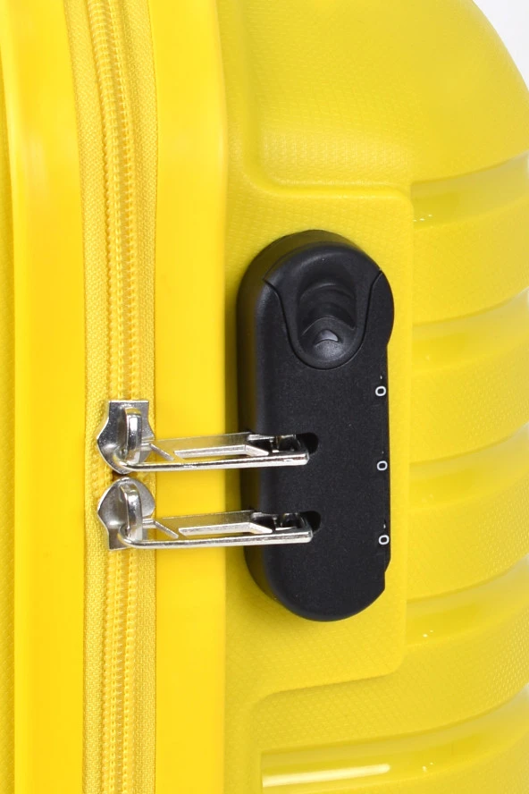 Elatae Ehs Kabin Boy Polipropilen Kırılmaz Valiz Sarı 010663 - Resim 5