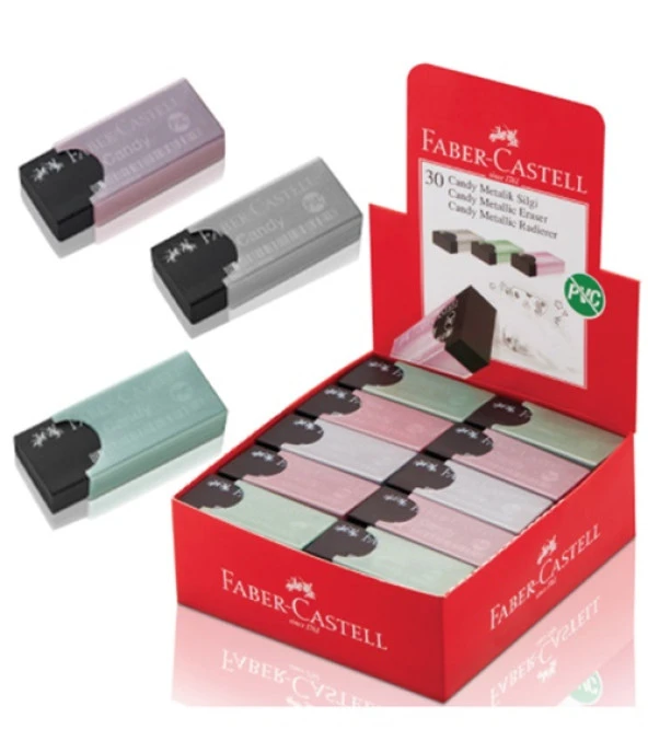 Faber Castell Candy Metalik Kılıflı Silgi - 2 adet