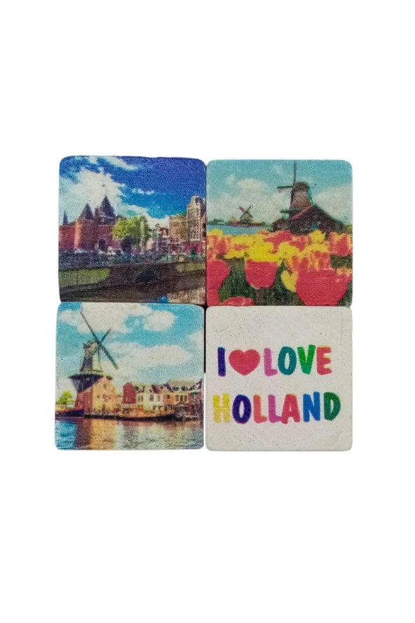 Hollanda Temalı Dörtlü Taş Magnet - Resim 3