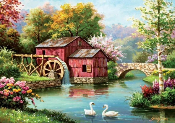 Art Puzzle Kırmızı Eski Değirmen 1000 Parça Puzzle 5188