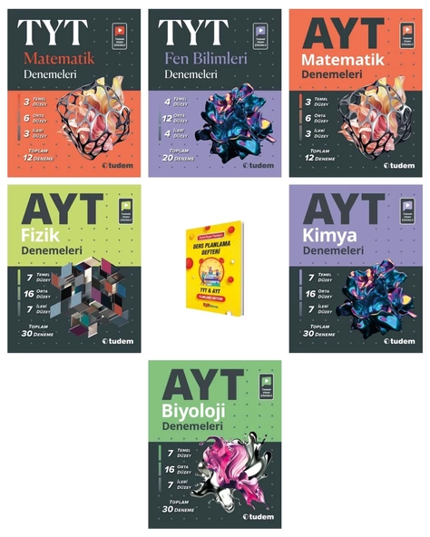 TYT ve AYT Matematik Fen Fizik Kimya Biyoloji Denemeleri 6lı Sayısal Set ürün görseli 1