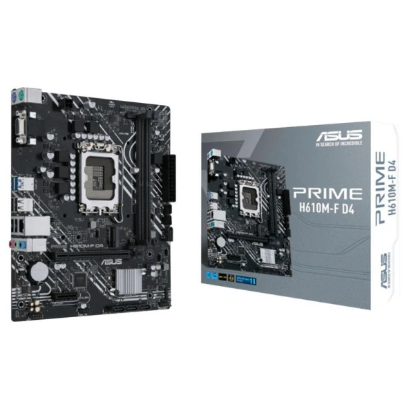 Asus Prime H610M-F D4 R2.0-CSM 3200MHz DDR4 Soket 1700 M.2 HDMI mATX Anakart