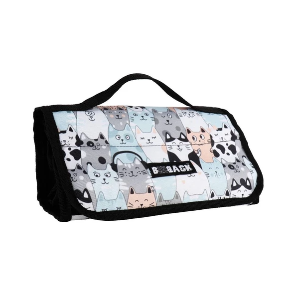 BBack 4 Bölümlü Kalem Çantası Kediler