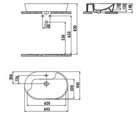 Creavit TP172 Set Üstü Lavabo 45X70 cm Beyaz - 2