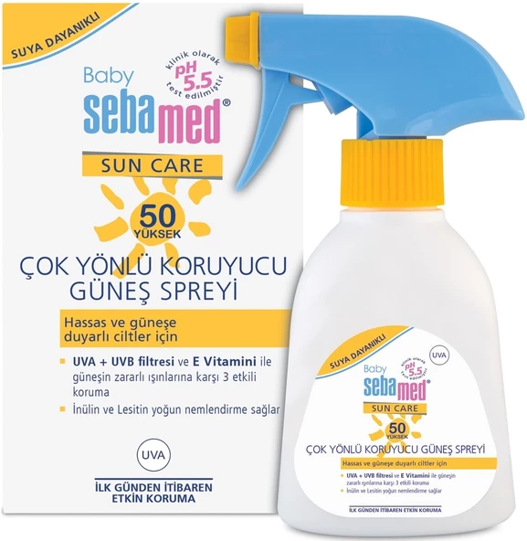 Sebamed Sun Care Bebek Güneş Losyonu Kremi Sprey 50+ Faktör 200ML (Hassas Ciltler İçin) (5 Li Set) - 2