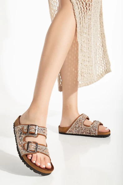 Beti Taba Süet Çift Bantlı Terlik - Resim 4