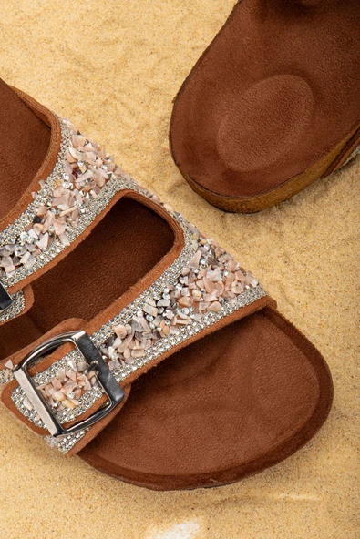 Beti Taba Süet Çift Bantlı Terlik - Resim 3