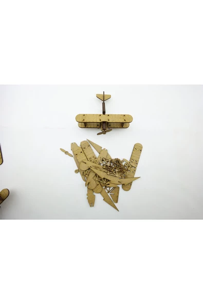 Maket Uçak | Hobi Kendin Yap Seti | Çocuk Ve Yetişkin | Eğitim Ve Hobi | Doğal Ahşap - 4