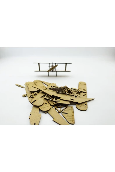Maket Uçak | Hobi Kendin Yap Seti | Çocuk Ve Yetişkin | Eğitim Ve Hobi | Doğal Ahşap - 3