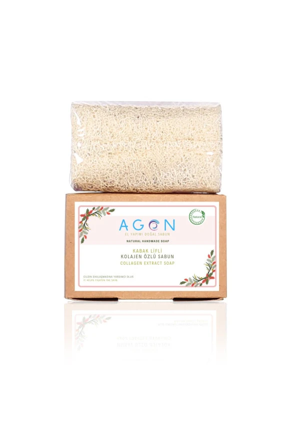 Agon El Yapımı Doğal Kabak Lifli Kolajen Özlü Sabun 120 gr - 2