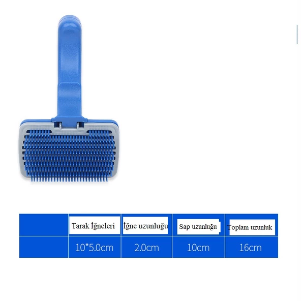 Periboia Düğmeli Kendini Temizleyen Fırça - Evcil Hayvan Tüy Tarağı - 3