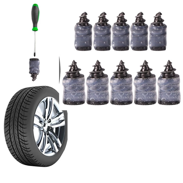 Periboia 10 Adet Kauçuk Lastik Tamir Kiti Vida Setleri - 2