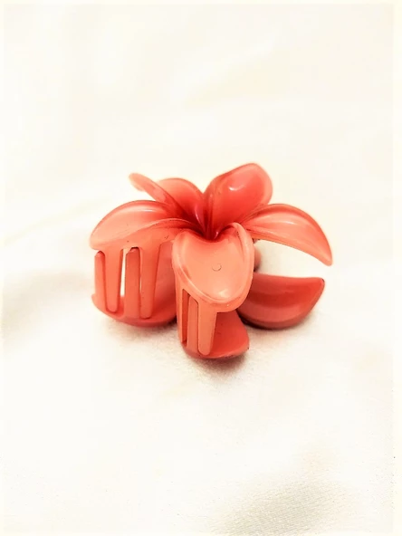 Periboia Narçiçeği Lotus Çiçek Parlak Akrilik Kadın Vintage Mandal Toka - 4