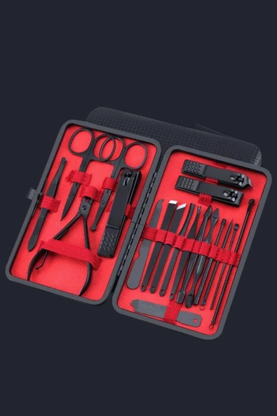 Periboia 18 Parça Çantalı Profesyonel Manikür Seti -Tırnak  Makası- Kaş Makas- Cımbız - Törpü Seti - 4